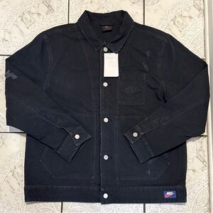 New Air Jordan Rare Air Chicago Jacket Distressed Black Mens Sz Large IB3001-010